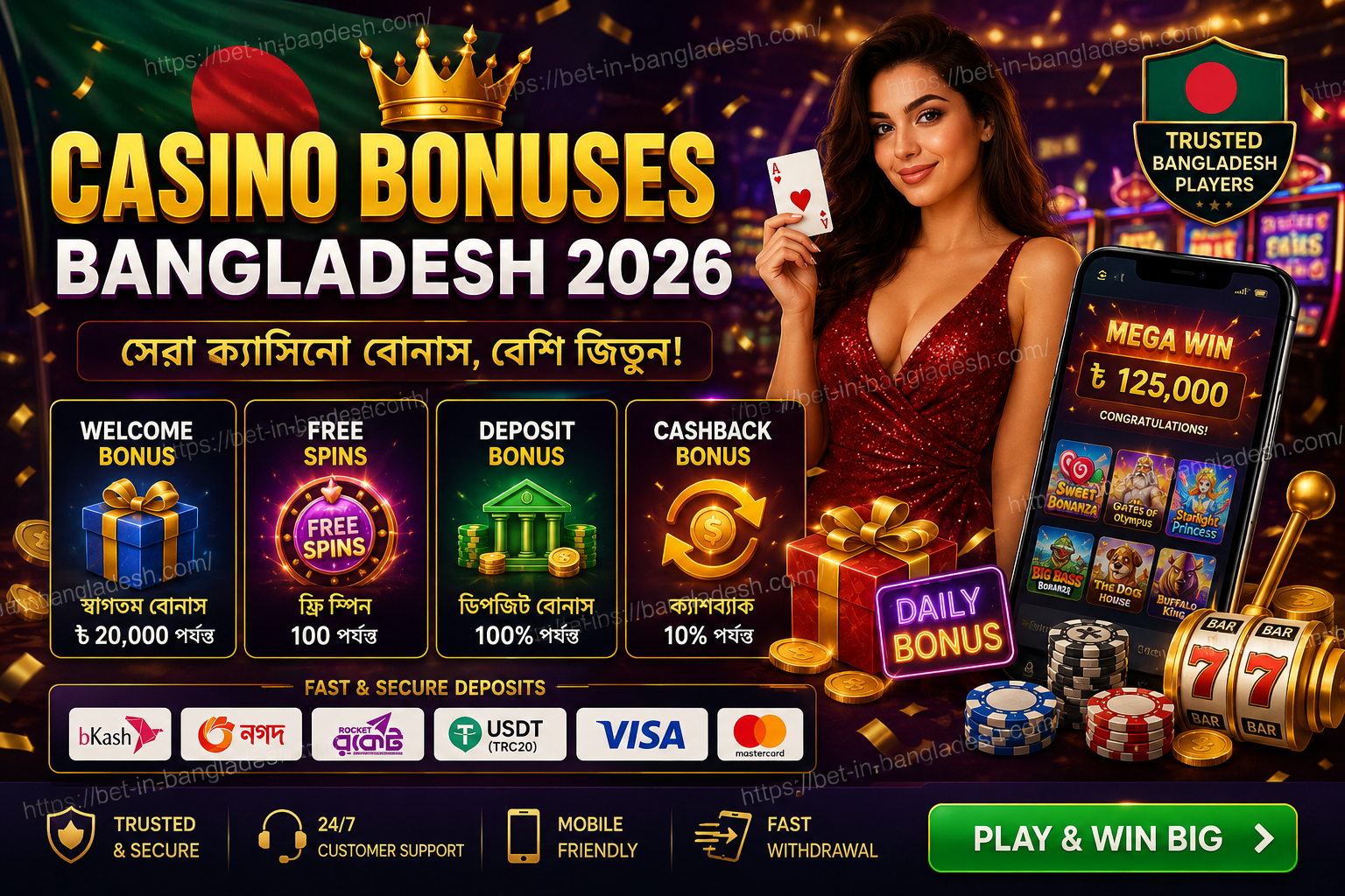 Casino Bonuses Bangladesh 2026 | Free Spins, Welcome Offers & ক্যাসিনো বোনাস গাইড