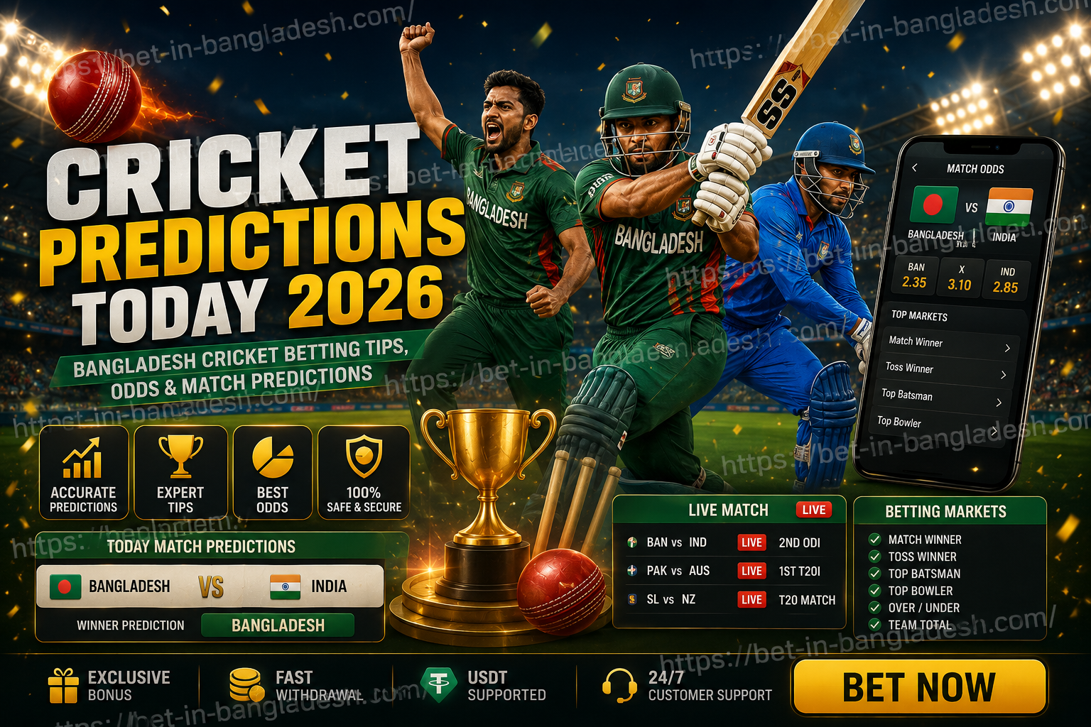 Cricket Predictions Today 2026 | Bangladesh Cricket Betting Tips & Match Predictions