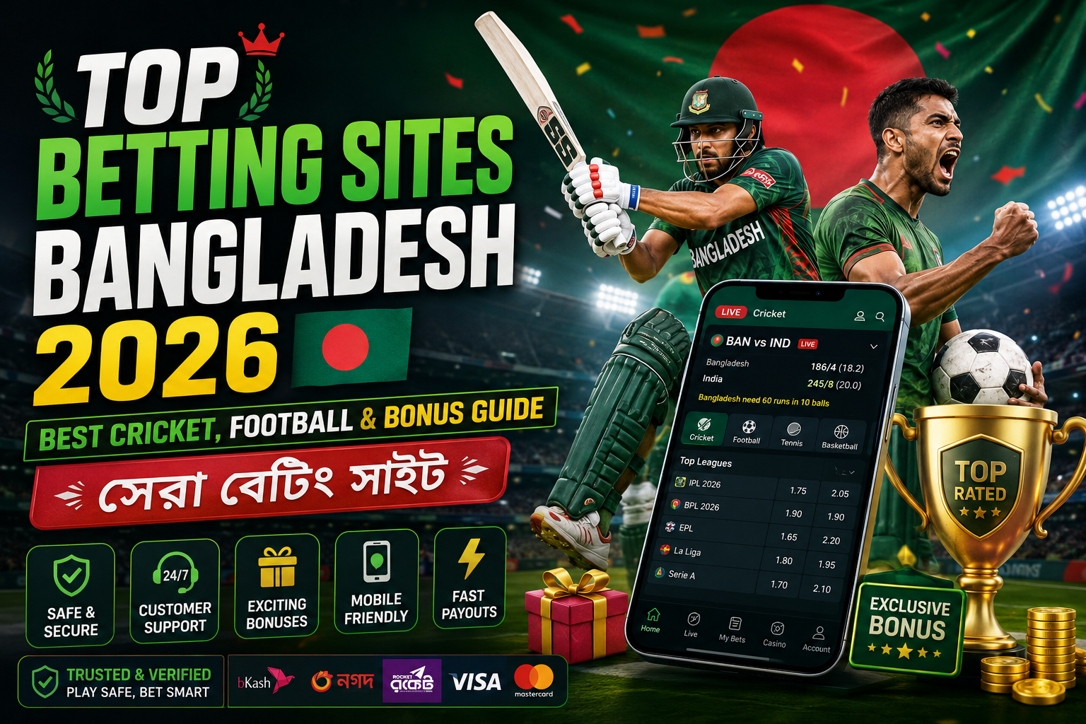 Top Betting Sites Bangladesh 2026 Best Cricket, Football & Bonus Guide | সেরা বেটিং সাইট