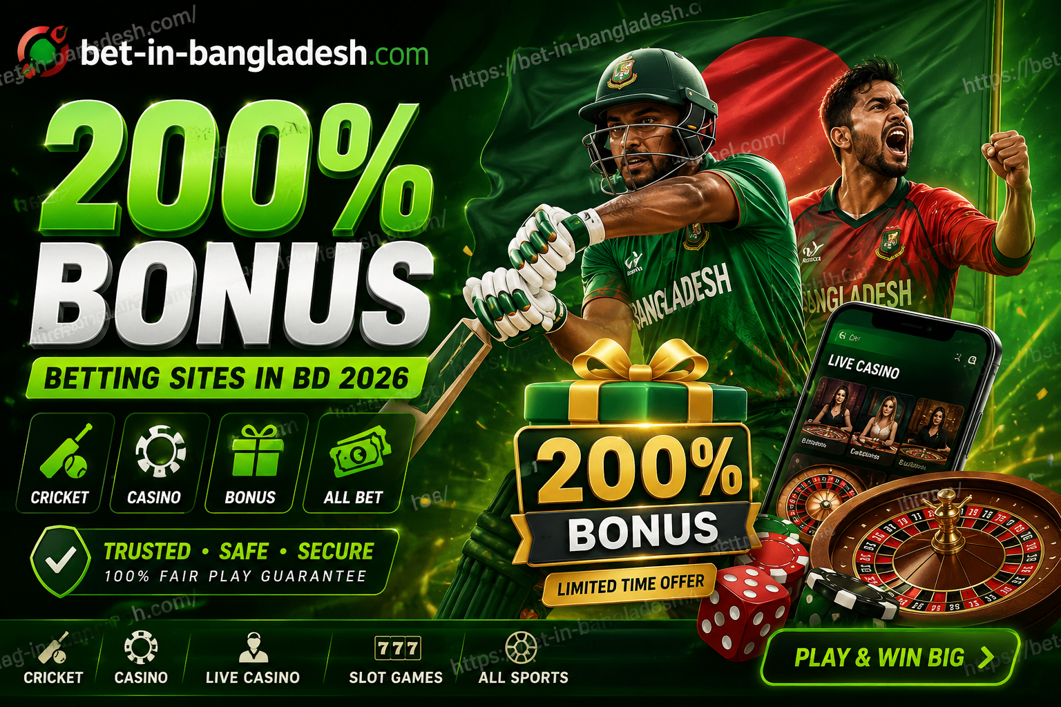 200% Bonus Betting Sites in BD 2026 🎁 Cricket, Casino & Bangla All Bet Guide
